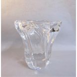 A French Daum crystal vase, rope spiral form, signed near base, 16cms h.
