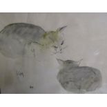 Sir Hugh Casson - Kitty, watercolour, signed in mono HC, framed and glazed, 16cms x 21cms.