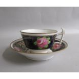 An early 19c Newhall tea cup and saucer, pattern no. 430. cup 5.5cms h.