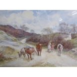 Fred J Knowles - The Mountain Road, watercolour, signed. Framed and glazed 25cms x 35cms.
