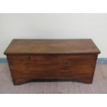 Late 17c/early 18c elm coffer with strap hinges and candlebox. 105cms l x 49cms h.
