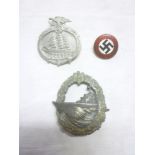 An original Second War German Kriegsmarine Destroyers badge by Schwerin of Berlin,