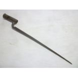 A late 18th/19th Century Brown Bess steel socket bayonet by Dawes