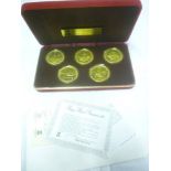 An Isle of Man silver gilt 1979 five crown set,