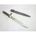 A First War Turkish Mauser bayonet with single-edged blade in steel scabbard