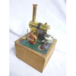 A Bowman model steam stationary engine in original wooden box