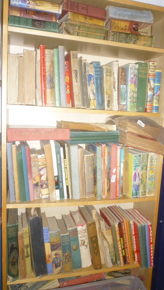 A large selection of various children's annuals and publications including Eagle Annuals, Boys Own,