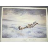 A coloured aircraft print "First of Many" by Robert Taylor illustrating 242 Squadron - Douglas