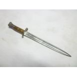 An 1888 patern Lee Metford bayonet with double-edged steel blade