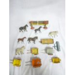 A selection of various Britains farm animals including horses,