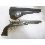 A 1851 pattern Colt percussion 6 shot Navy revolver with 8" steel barrel stamped "Address Col. Saml.