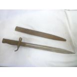 A French Chassepot bayonet with single-edged curved blade,