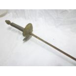 A 19th Century French fencing sword with 34½" triangular steel blade,