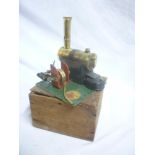 A Bowman model steam stationary engine in original wooden box