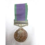 A Campaign Service medal with South Arabia bar awarded to No.W4278348 LAC D.L.