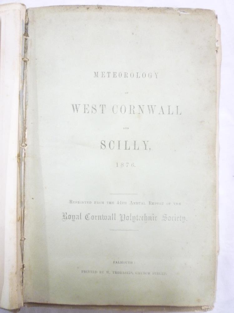 A bound volume of Royal Cornwall Polytechnic Society journals relating to meteorological tables