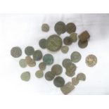 A selection of various Roman bronze coins etc
