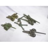 Five various Britains and other diecast field guns