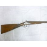 A 19th Century American 10-bore double barrelled percussion stagecoach shotgun by John Mullin of