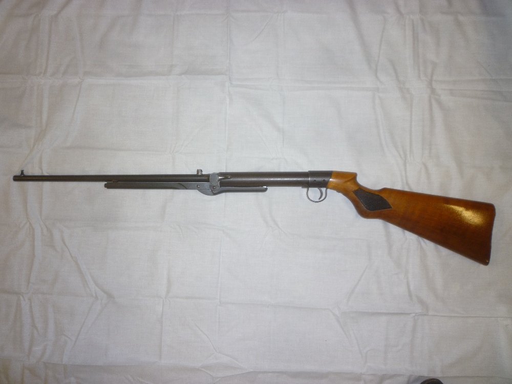 An early Lincoln Jeffries-style .22 underlever air rifle with polished wood stock No.