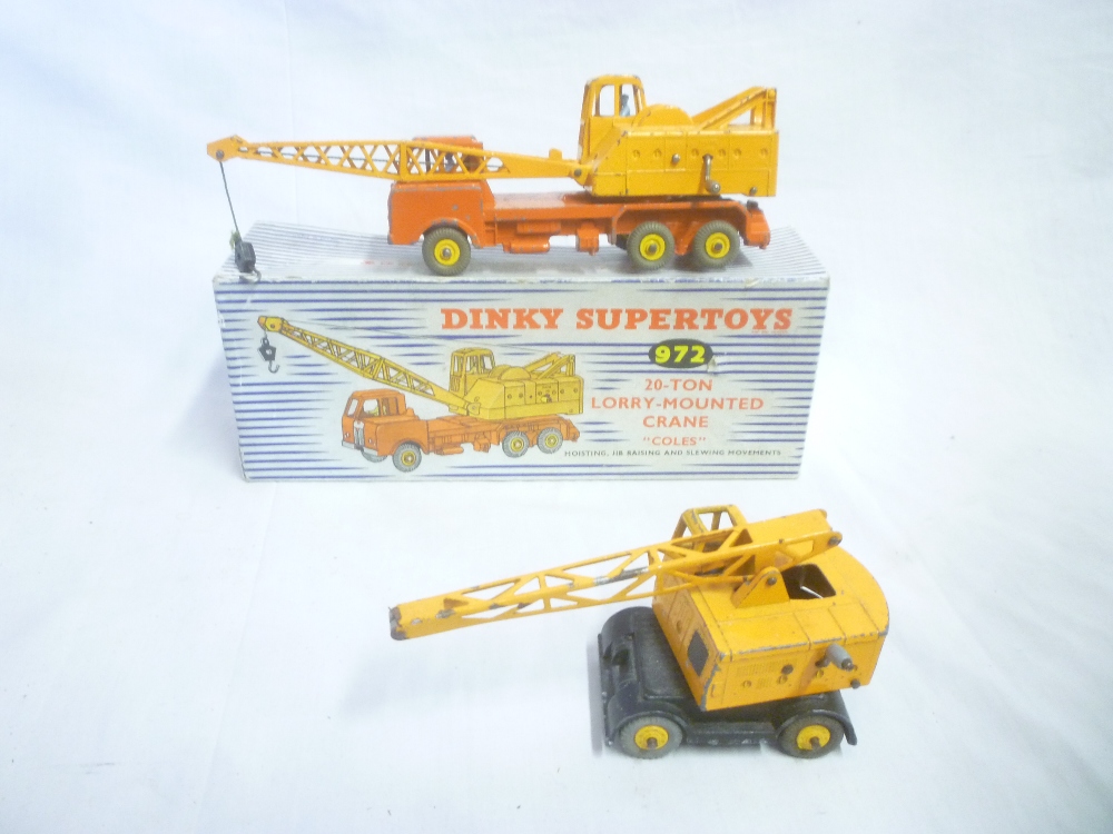 Dinky Supertoys - 972 20-ton lorry mounted crane in original box and an unboxed Dinky Coles mobile