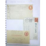 A collection of USA flag cancel stamps on early cards and covers