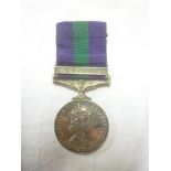 A General Service medal (EIIR) with Cyprus bar awarded to No.23215171 Cpl.M.J.