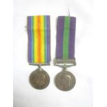 A General Service Medal with Kurdistan bar and British War medal awarded to No.G.51717 Pte.W.