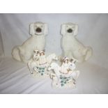 A pair of Victorian Staffordshire pottery figures "Going to market/returning home" (one af) and a