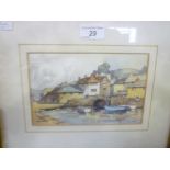P**Hartley - watercolour A study of Polperro, signed,