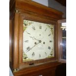 A 19th Century longcase clock with 12" painted square dial by Hulbert of Marshfield,