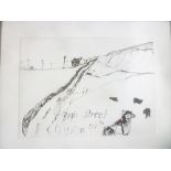 Julian Dyson - pen & ink "High Street", signed,