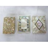 Three various 19th Century rectangular visiting card cases with mother-of-pearl decoration