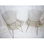 Pair of 1960's chromium plated Harry Bertoia occasional chairs