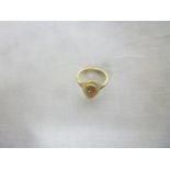 A 9ct gold dress ring set moss agate