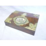 A Victorian brass mounted walnut double opening writing slope,