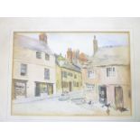 S**E**James - watercolour Street scene, inscribed to verso,