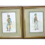 Brian Palmer - watercolours Study of an Officer in the 9th Hussars and an Officer in the 1st