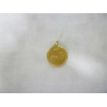 A Victorian 1871 gold sovereign with pendant mount