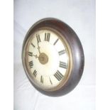 A 19th Century Black Forest post alarm wall clock with painted circular dial