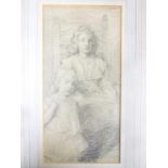 P**Pimlott - pencil Study of two children dated 1908,