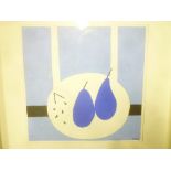 Mary Ford - oil on board "Blue Pears", signed, labelled to verso and inscribed "Falmouth 2002",