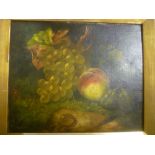 Artist unknown - oil on canvas Study of fruit, indistinctly signed,