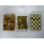 A 19th Century mother-of-pearl and tortoiseshell rectangular visiting card case with floral