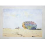 D**Mahoney - watercolour "Cast Off", signed with initials,