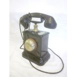 An old German telephone by Jydsk with front bell and top hand piece