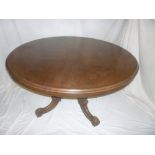 A good quality mid Victorian figured mahogany circular tilt-top breakfast table on turned column