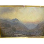 Artist unknown - oil on canvas Extensive valley scene,