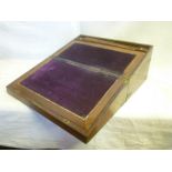 A 19th Century inlaid mahogany and brass mounted rectangular writing slope with fitted interior