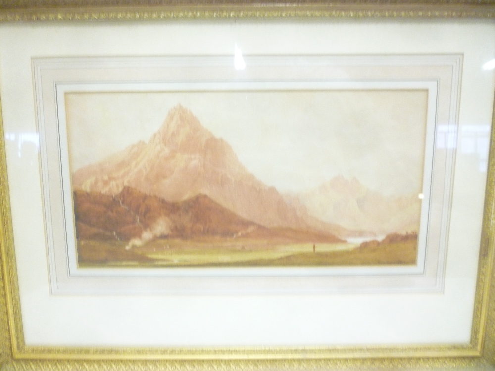 F**H**Coates - watercolour Mountain landscape,